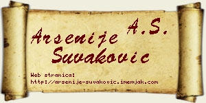 Arsenije Šuvaković vizit kartica